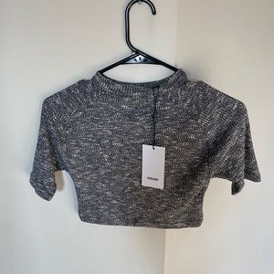 GYMSHARK Slounge crop top - Black Marl